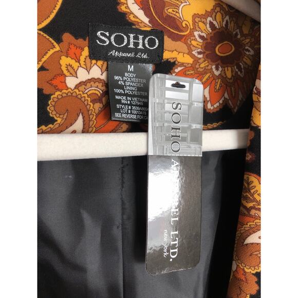 Soho Apparel LTD. Open Front Jacket Women's Medium Floral Paisley NEW - Picture 4 of 9